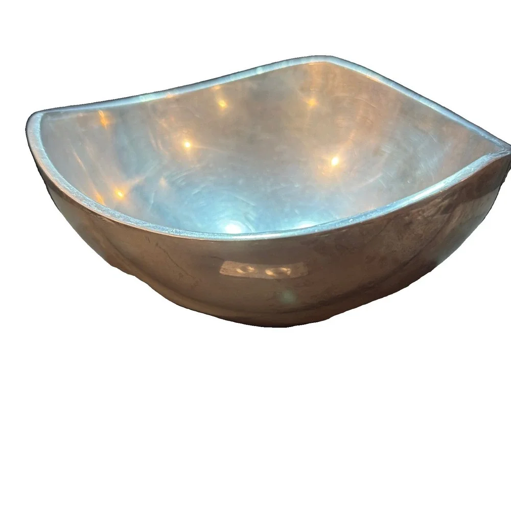 Vtg Nambe 527 Metal Alloy Tri- Corner Butterfly Bowl Made In USA